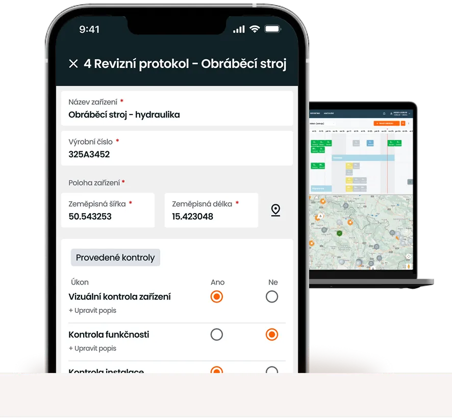 Instalace a servis strojů s mWork365