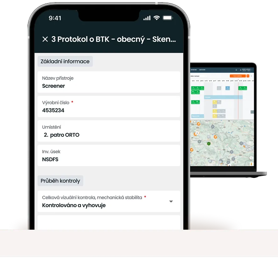Montáž, servis a BTK kontrola zdravotnických zařízení s mWork365