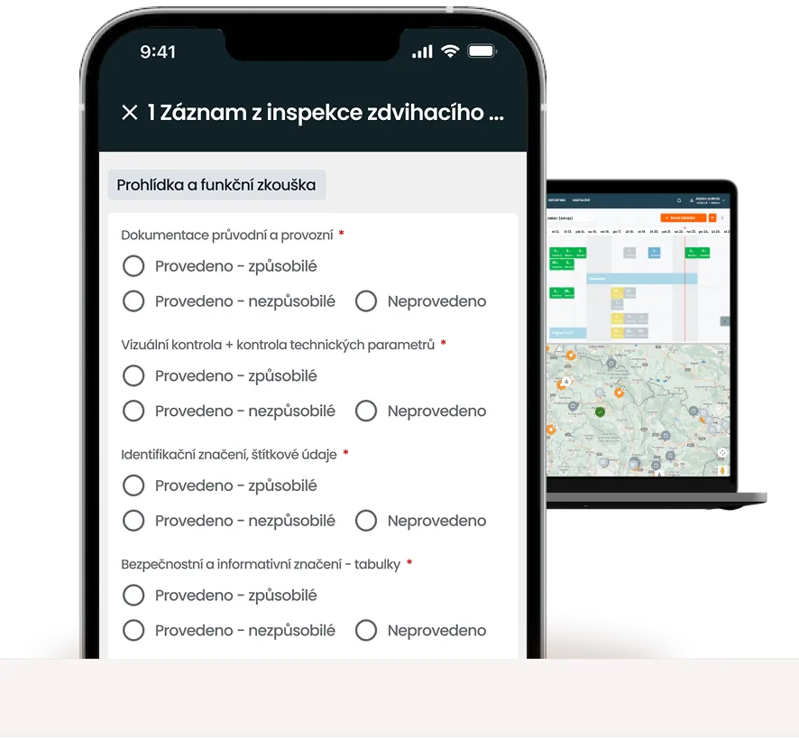 Servis a revize jeřábů a zdvihacích zařízení s mWork365