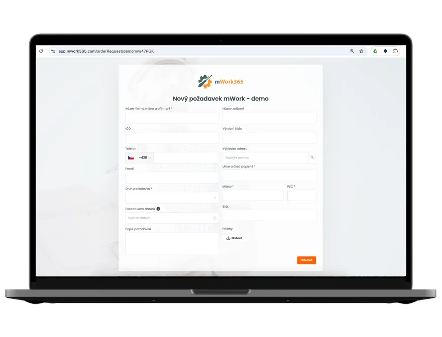 Veřejný poptávkový formulář, který si můžete umístit např. na vaše webové stránky